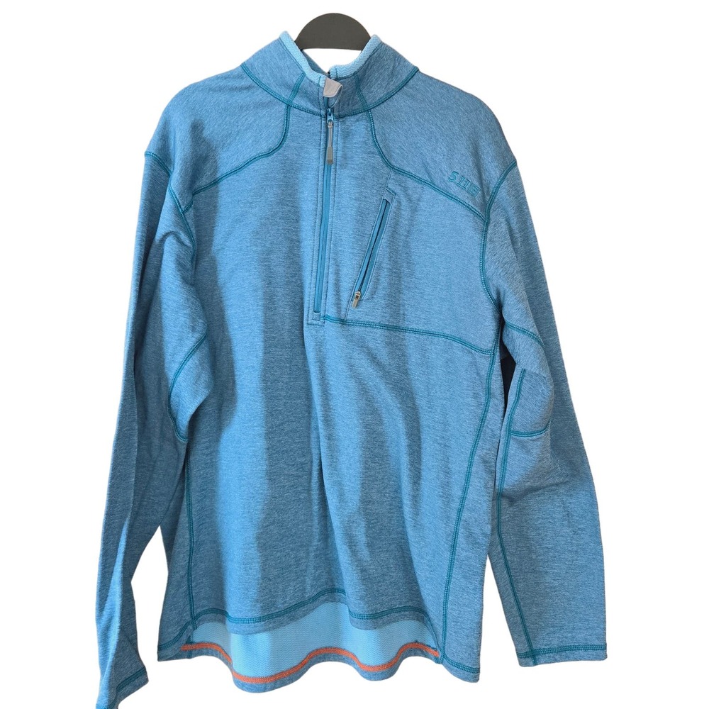 5.11 Tactical Mens 1/2 Zip Sweatshirt Pullover outdoors casual golf XL Blue prep